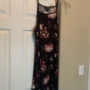 Black spaghetti strap floral dress